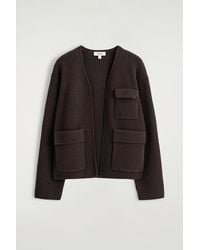 COS - Ribbed Merino Wool Utility Cardigan - Lyst