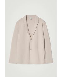 COS - Knitted Linen Single-breasted Blazer - Lyst