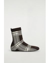 COS - Checked Knitted Sock Boots - Lyst