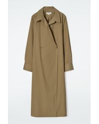 COS - Double-breasted Midi Shirt Dress - Lyst