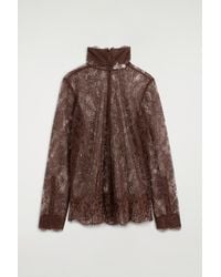COS - High-Neck Lace Top - Lyst
