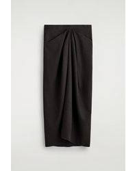COS - Draped Wool-Blend Midi Skirt - Lyst