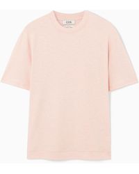 COS - Short-sleeve Cotton-blend T-shirt - Lyst