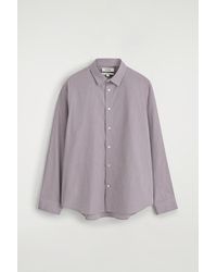 COS - Relaxed Checked Cotton-Poplin Shirt - Lyst