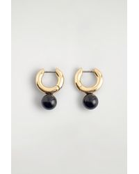 COS - Beaded Huggie Hoop Earrings - Lyst