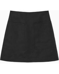 COS - A-line Linen Mini Skirt - Lyst