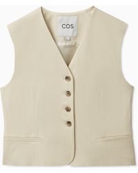 COS Cropped Waistcoat - Natural