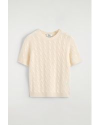 COS - Cable-Knit Cashmere T-Shirt - Lyst