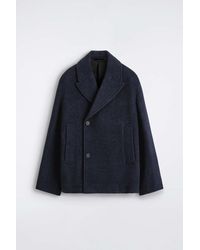 COS - Double-Breasted Wool Short Pea Coat - Lyst