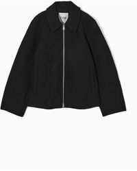 COS - Oversized Boiled-wool Jacket - Lyst