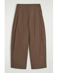 COS - Cotton Barrel-Leg Trousers - Lyst