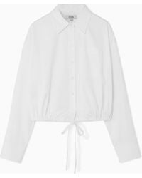 COS - Oversized Tie-detail Cropped Shirt - Lyst