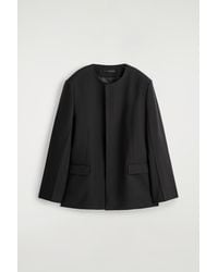 COS - Collarless Wool Blazer - Lyst