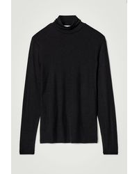 COS - Slim Wool-jersey Rollneck Top - Lyst