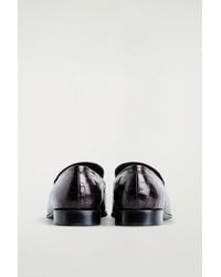 COS - Croc-Effect Leather Loafers - Lyst