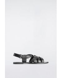 COS - Woven Leather Sandals - Lyst