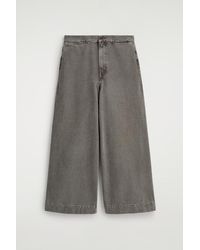 COS - Cropped Wide-Leg Denim Trousers - Lyst