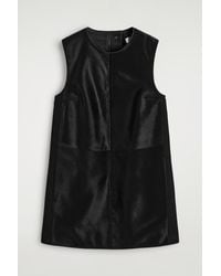 COS - Pony Hair-Effect Leather Mini Dress - Lyst
