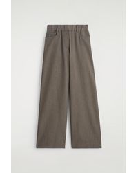 COS - Regular Wool-blend Wide-leg Trousers - Lyst