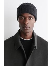 COS - Breit Gerippte Strick-Beanie Aus Kaschmir - Lyst