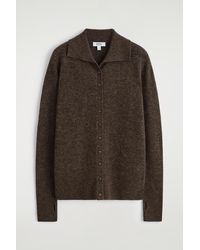 COS Tortoiseshell-jacquard Alpaca-blend Cardigan in Black | Lyst
