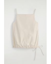 COS - Tie-Detail Cotton Top - Lyst