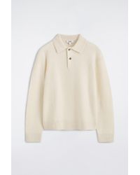 COS - Brushed-Wool Polo Shirt - Lyst