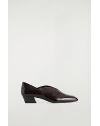 COS - Angular Leather Heeled Ballerinas - Lyst
