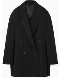 COS - Oversized Draped Double-breasted Blazer - Lyst