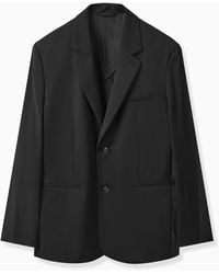 COS - Relaxed-fit Contrast Wool Blazer - Lyst