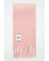 COS - Fringed Brushed-mohair Scarf - Lyst