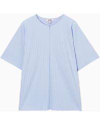 COS - Pleated Half-zip Top - Lyst