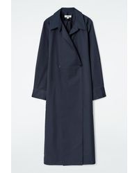 COS - Double-Breasted Midi Shirt Dress - Lyst