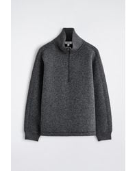 COS - Oversized Felted-Scuba Mock-Neck Sweater - Lyst