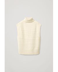 COS Textured Roll Neck Vest - White