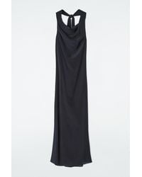 COS Pleated Racer-neck Maxi Dress in Red | Lyst