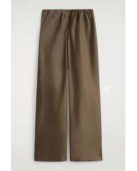 COS - Satin Wide-Leg Trousers - Lyst