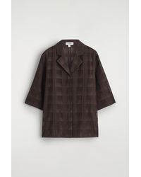 COS - Sheer Checked Resort Shirt - Lyst