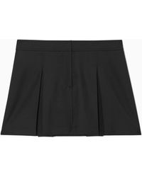 COS - Low-rise Pleated Wool Mini Skirt - Lyst