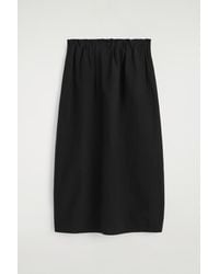 COS - Cotton-Linen Balloon Midi Skirt - Lyst