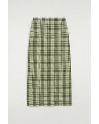 COS - Checked Cotton-Jacquard Midi Skirt - Lyst