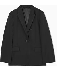 COS - Belted Satin-lapel Tuxedo Blazer - Lyst