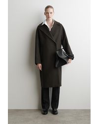 COS - Doppelreihiger Langer Oversized-Mantel Aus Wolle - Lyst