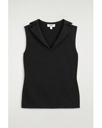 COS - Sailor-Collar Knitted Cotton-Silk Top - Lyst