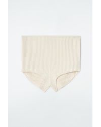 COS - Rib-knit Silk Micro Shorts - Lyst