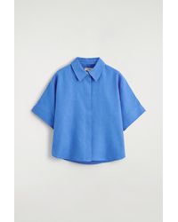COS - Oversized Short-Sleeved Linen Shirt - Lyst