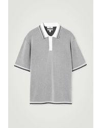 COS - Waffle-knit Polo Shirt - Lyst