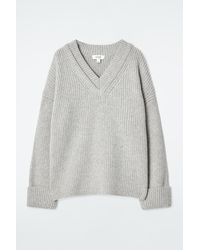 COS - Layered V-neck Merino Wool Sweater - Lyst
