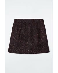 COS - Flecked Wool-blend Mini Skirt - Lyst