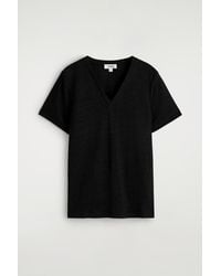 COS - V-Neck Linen T-Shirt - Lyst